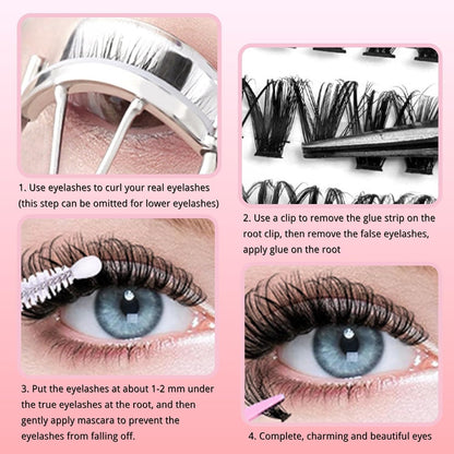 KEYRI 580 Pieces Individual Eyelashes 30-100D Cluster Lashes Kit | DIY Eye Lashes Fluffy Russian Eyelashes Extensions Curly Durable Eyelash Clusters for Girls and Women (8-16mm Mix)