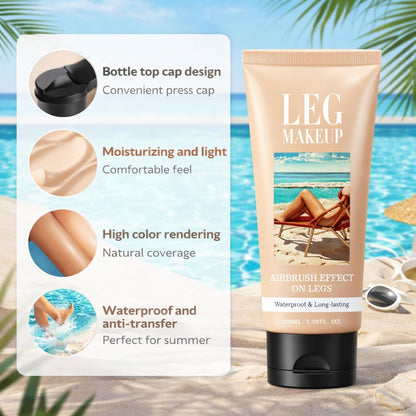 100ml Leg Makeup Waterproof No Transfer,Body Coverage Foundation#Fair Brown | Leg Full Coverage Concealer Waterproof,Leg &amp;Body Makeup to Cover Veins,Long Lasting Moisturizing Concealer,#Fair Brown