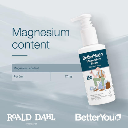 BetterYou Magnesium Sleep Kids' Body Lotion, Pure Magnesium Chloride with Lavender and Chamomile Essential Oils, Paediatrician Approved, Dermatologically Tested and Suitable for Sensitive Skin