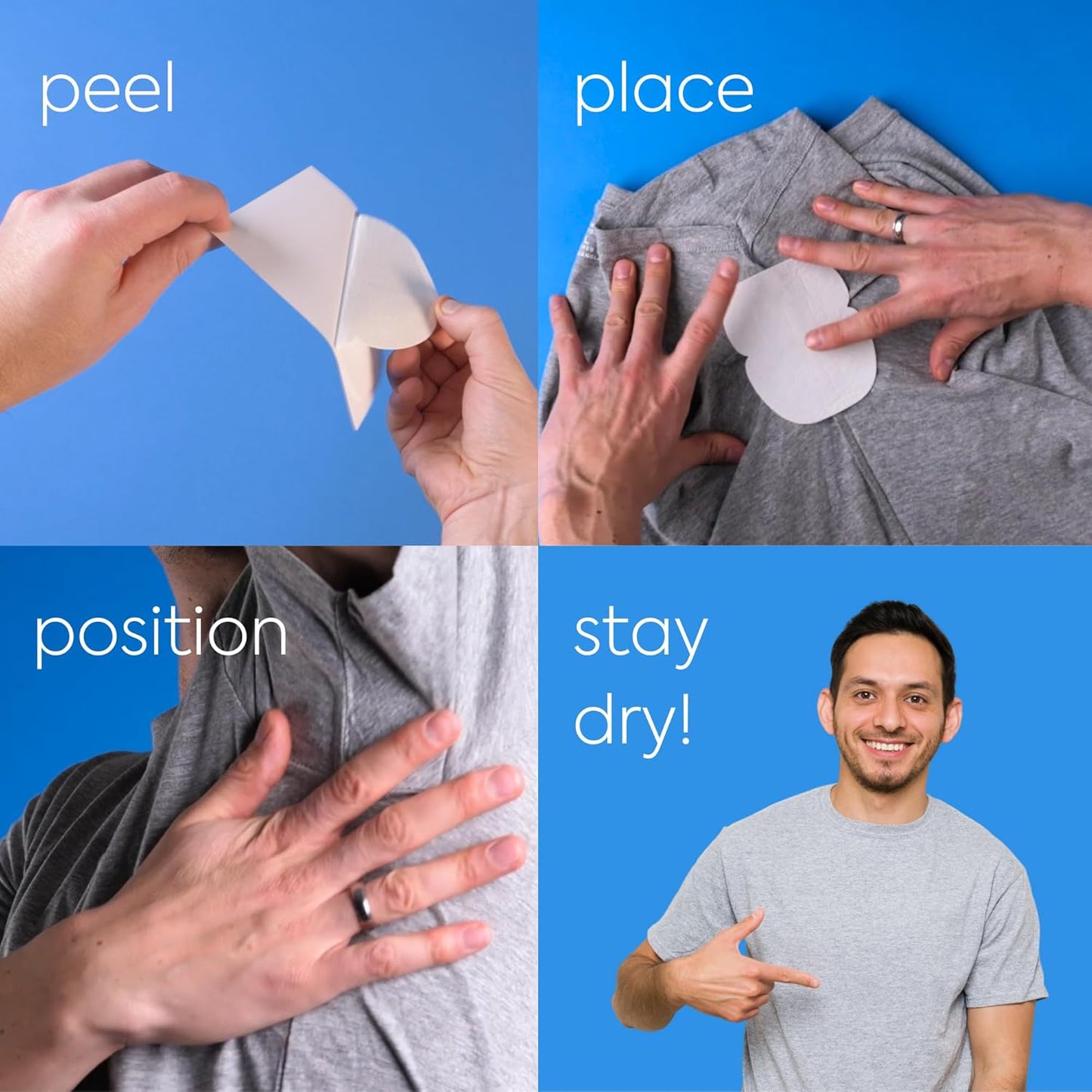 SWEAT GUARD® Pack Of 100 Disposable Underarm Sweat Pads For Women &amp; Men. Maximum Perspirant Protection Anti Sweat Pads For Dry Armpits. Keeps Underarms &amp; Clothes Dry, Self Adhesive, 9.5cm x 11.5cm.