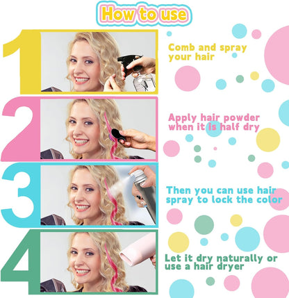 HaiolorPro Hair Chalks for Girls Kids, 10PCS Washable Temporary Hair Dye Colour, Coloured Hair Spray Wash Out, Teenage Girls Christma s Gifts for 5-15 Year Old（New Upgrade）