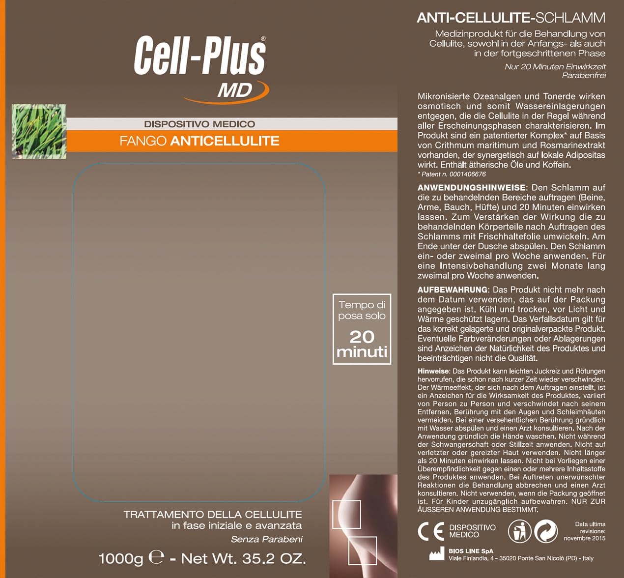 Bios Line Cellplus Cell Plus Md Anti-Cellulite Mud - 1000g