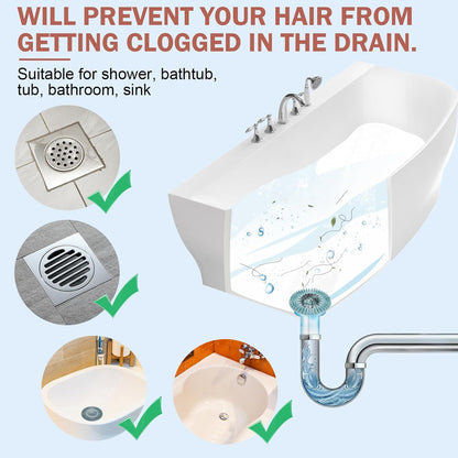 Gotega 5 Pcs Hair Catcher Shower Drain Covers Protector Silicone Bathtub Hair Stopper Easy to Install and Clean Suit for Bathroom Tub Shower and Sink