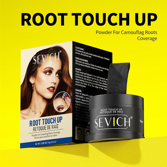 Sevich Hairline Powder - Root Touch Up Instantly Hair Color for Thinning Gray Coverage - Bald Spot Concealing Hair Powder for Women &amp; Men - 48Hour Waterproof &amp; Sweatproof - Dark Brown