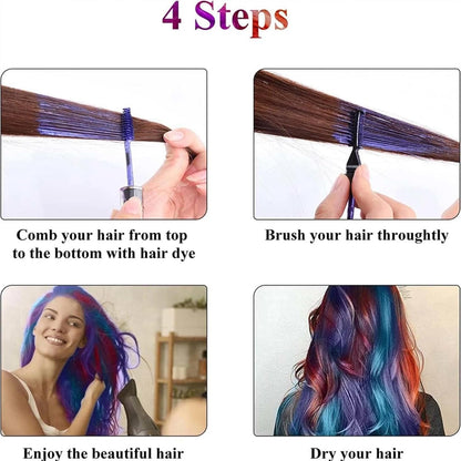 Kids Hair Chalk Set - 3Pcs Temporary Hair Color Spray, Mascara &amp; Hairspray Bundle - Washable Dye in Blue, Purple, Pink - Fun, Non-Toxic for Parties &amp; Play