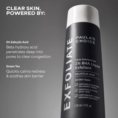 Paula's Choice SKIN PERFECTING 2% BHA Liquid Exfoliant - Face Exfoliating Peel Fights Blackheads &amp; Enlarged Pores - for a Healthy Glow - with Salicylic Acid - Combination &amp; Oily Skin - 30 ml