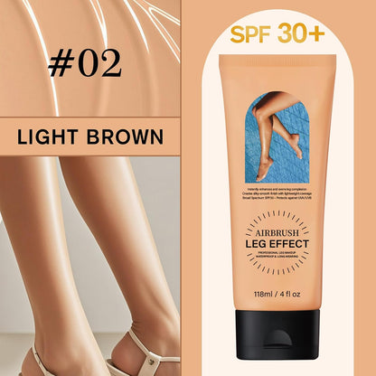 Waterproof Leg Makeup without Transfer with Extra Large Brush, Tattoo Cover for Varicose Veins/Scars, Skin Perfecting Body Foundation, Balances Skin(#02 Medium)