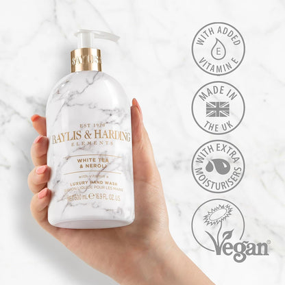 Baylis &amp; Harding Elements White Tea &amp; Neroli Hand Wash, 500 ml (Pack of 3) - Vegan Friendly