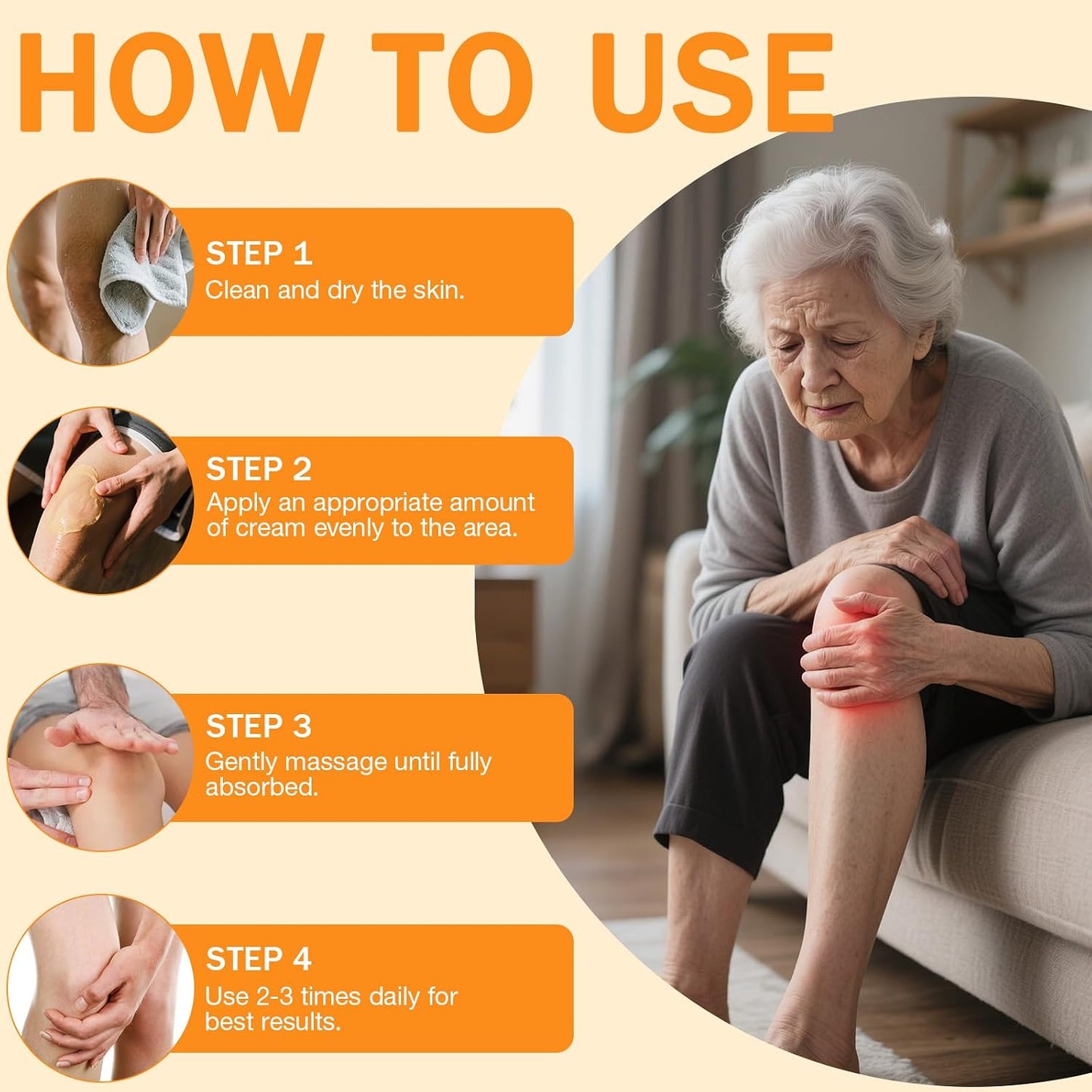 120G Bee Venom Cream Extra Strength for Joint/Muscles Sensation Relief &amp; Recovery &amp; Soothing, Promoting Mobility/Flexibility, Fits for Neck, Back, Legs, Knees, Hands, Feet/Whole Body