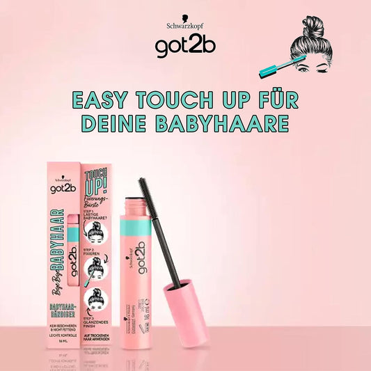 got2b Bye Bye Baby Hair Mascara Brush (16 ml), Brush for Baby Hair Fixing, Shiny Finish, Feather Light, Non-Greasy, Travel-Friendly