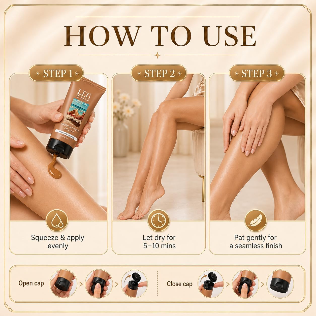 Miracle Da Paris Body Perfector Waterproof Tattoo Cover Up Makeup Full Coverage Leg Foundation Cream with Brush for Daily Wear and Events (1#)