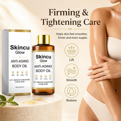 Skincu Anti Aging Body Oil, Skincu Glow Remedy Oil Skin Tightening Plant-Based Firming &amp; Moisturising Oil, Lightweight Non-greasy Formula for Smooth Glowing Skin, 100ml