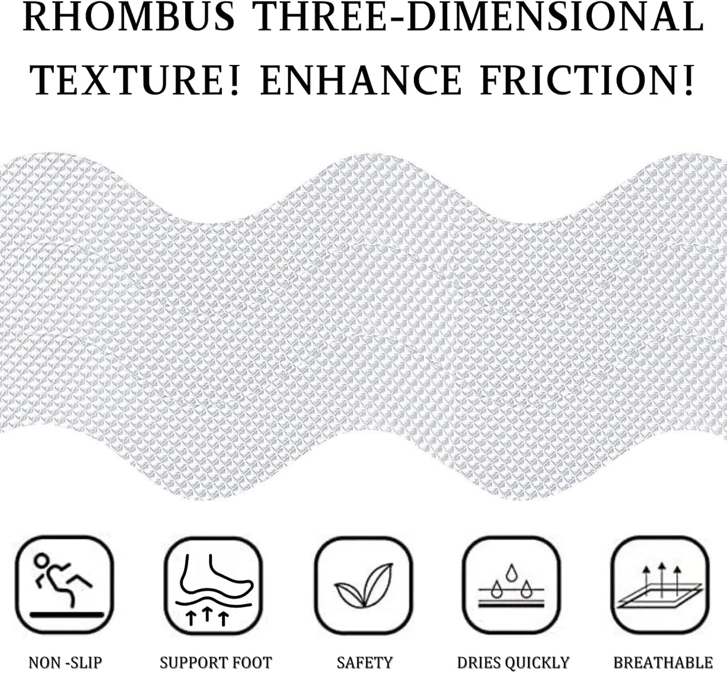 24 Pieces Self-Adhesive Shower Stickers, Non-Slip Shower Mat, Transparent Shower Mats, Sliding Surfaces, Non-Slip Sticker Strips for Bathtub, Stairs, Bathroom