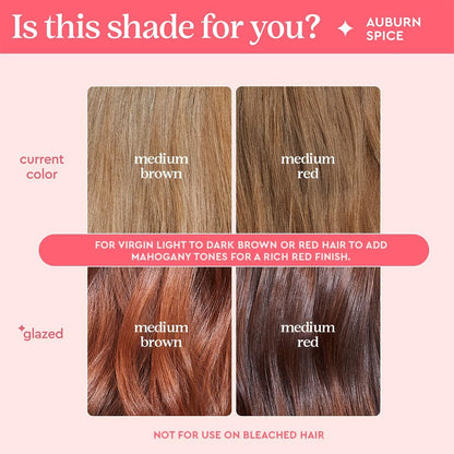 Glaze Supergloss Color Conditioning Gloss – Hydrating Semi-Permanent Colour Hair Gloss &amp; Shine Boost – Colour Depositing Mask - Vegan, Cruelty-Free – 190ml - Auburn Spice - Auburn Red