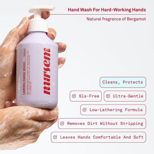 Nursem CARING HAND WASH – 300ml | Natural, ultra-gentle soap-free formula for very dry hands