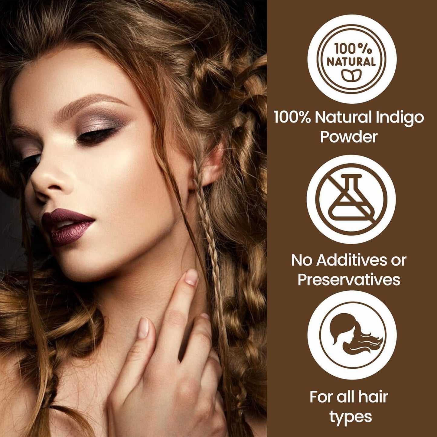 Herbal Magic's Organic Indigo Powder for Hair, USDA, Herbal Hair Dye, Natural Hair Mask/Color - Free from Fillers &amp; Preservatives-100g