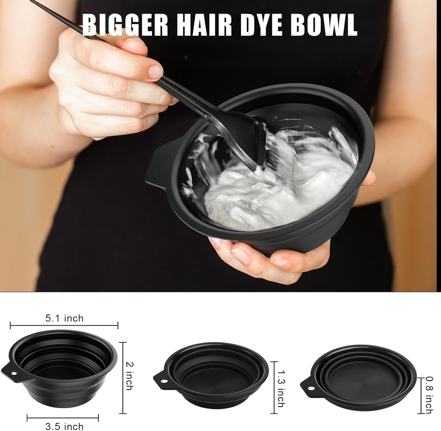 6PCS Hair Dye Kit, Colouring Tint Tool Brush Kit and Bleach Mixing Bowl Comb and Bowl Set Kit Diy Salon Professional Hairdressing &amp; Highlighting Kit for Men Women (6PCS)