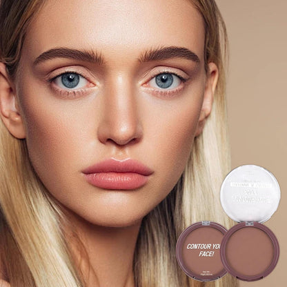 Bronzer Contour Palette Powder, Natural Looking Make up Palettes, 3D Make-up Deep Reddish Brown Matte Long Lasting Sweat Resistant, Waterproof Smooth Contouring Makeup for Women