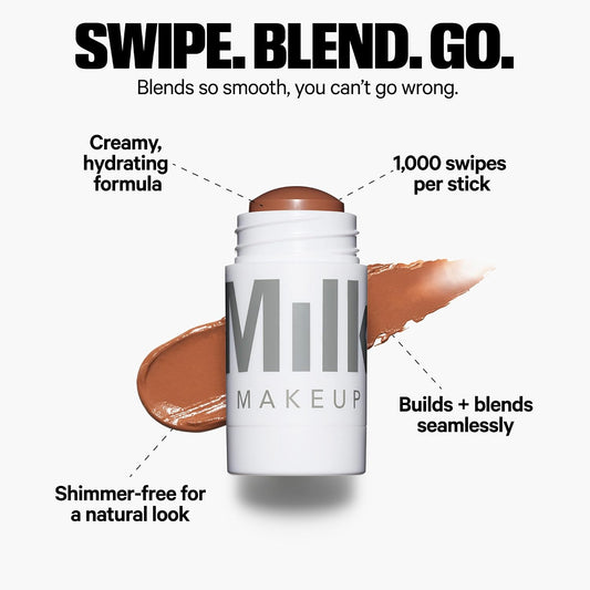 Milk Makeup Matte Bronzer, Dazed (Light Bronze) - 0.19 oz - Cream Bronzer Stick - Buildable, Blendable Colour - Matte Finish - 1,000+ Swipes Per Stick - Vegan, Cruelty Free