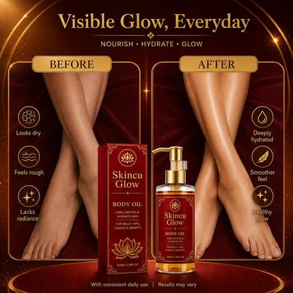 New Skincu Glow Remedy Oil for Women, Skincu Anti Aging Body Oil for Crepey, Fast Absorbing Non-Greasy Body Massage for Dry Crepey-Looking Skin, Arms, Legs, Thighs &amp; Tummy