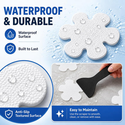 24Pcs Flower Non Slip Bath Stickers, Transparent Anti Skid Strips, Self-Adhesive Bathroom Stickers for Shower