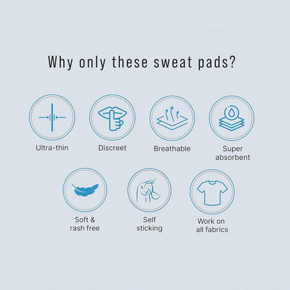 Sirona Disposable Underarm Sweat Pads | Ultra-Thin, Soft &amp; Rash-Free Antiperspirant Shields | Absorbent Odour Blocker, Stain-Free Protection | Ideal for Hyperhidrosis | Pack of 24 Pads