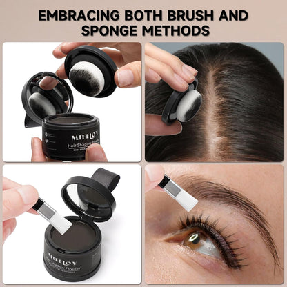 2 Set Root Cover Up Powder, Medium Brown, Touch Up Hair Color for Grey, Coverage Powder for Thinning Grays Hairline, Concealer for Beard Line Eyebrow, Instantly Conceals Hair Loss