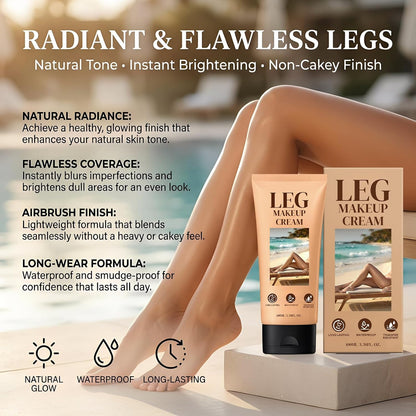 Body Coverage Perfector Waterproof, Leg Makeup&amp;Tattoo Cover Up Cream, All Over Complexion Perfector, 48H Long Lasting Wear,Lightweight Full Coverage Leg Make Up to Cover Veins, Scars, Tattoos (#02)