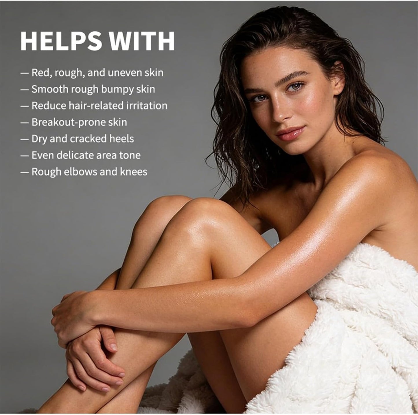 Glycolic Acid Exfoliating Body Stick, Gentle Exfoliating Body Scrub Stick, Glycolic Acid Body Scrub, Body Scrub &amp; Exfoliator for Smooth Skin, Improves Skin Texture &amp; Brightnes, Body Exfoliator