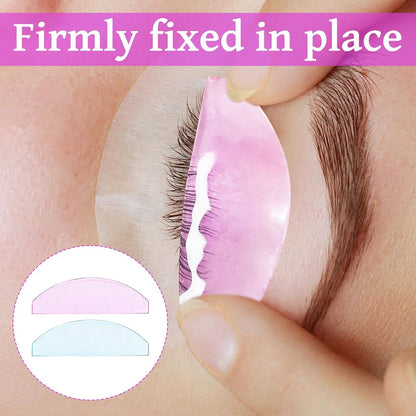 Korean Lash Lift Shields Flat, 4pcs Lashes Lifts Pads, Glueless Lash Lift Shields for Softening Lashes, Ultra-Thin Adhesive Design, Reusable(Light Pink and Blue)