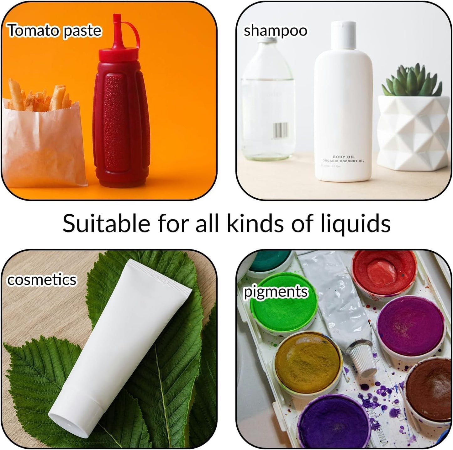 2 PCS Squeeze Bottle with Nozzle, Hair Dye Applicator Bottle, Applicator Bottles with Tip Squeeze, Plastic Squeeze Bottles, for Shampoo, Crafts, Travel(Red Caps 120ml)