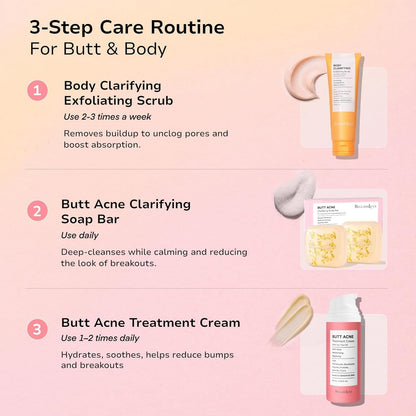 BellamiLuxx Butt Acne Clearing Treatment Cream: Body Acne Treatment Lotion for Folliculitis and Pimples on Back, Buttocks, Thighs With 2% Salicylic Acid &amp; Tea Tree Oil - Butt Cream for Smooth Skin