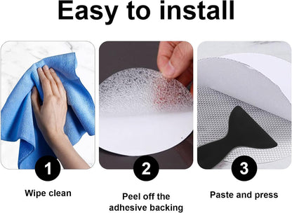 BetterJonny Anti Slip Bathtub Strips, 36 PCS Transparent Adhesive Shower Sticker for Bathtub Non-Slip Strip Stickers Anti Skid Tape Flooring Safety Tape Mat with Scraper for Bath Shower