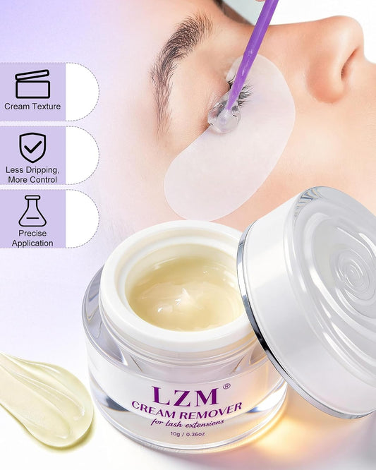 LZM Eyelash Extension Remover 10G Rapidly and Thoroughly Dissolves Eyelash Extensions Glue Gentle Formula Lash Extension Remover for Salon Use
