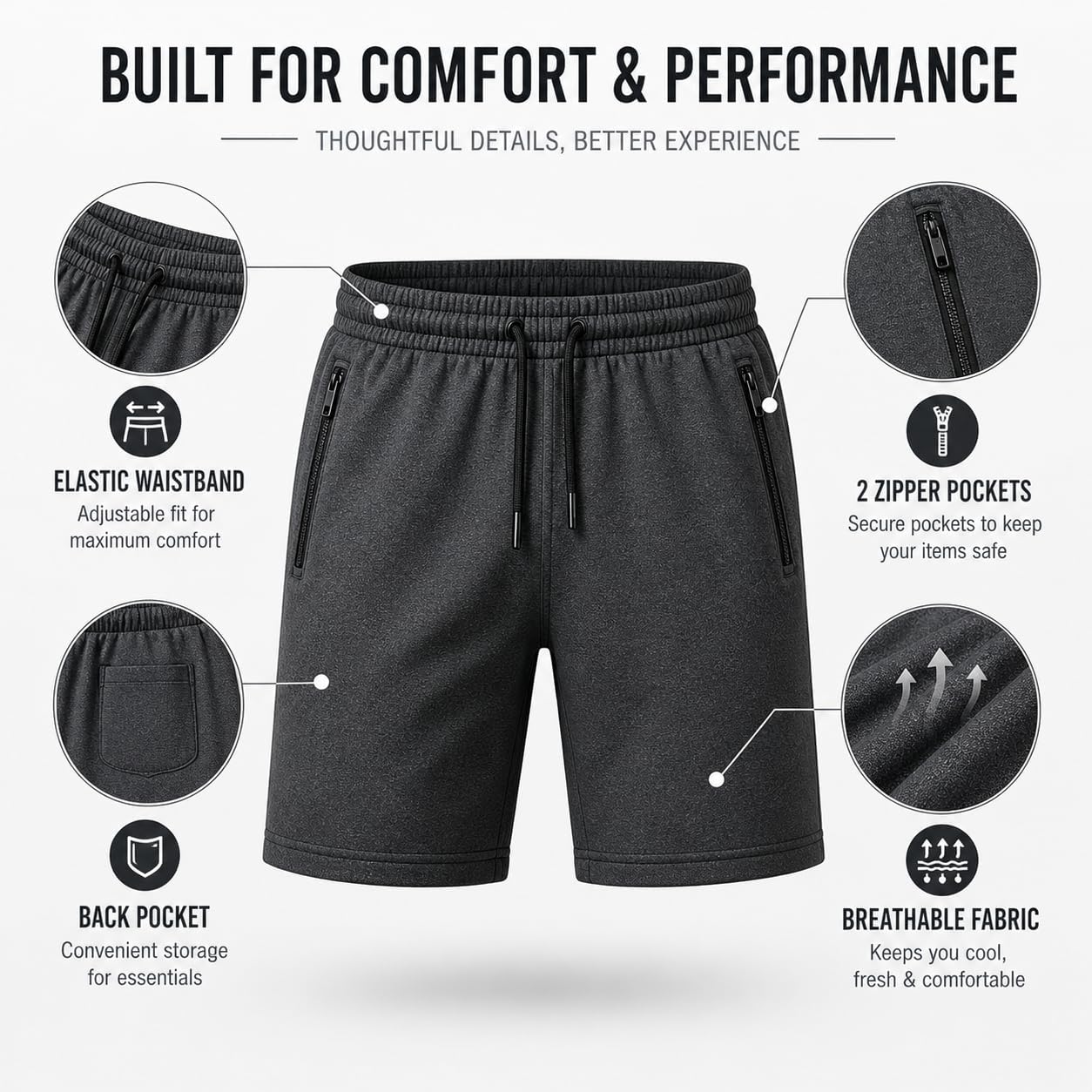 ITRAT Men’s Fleece Shorts – Comfort Meets Everyday Flex
