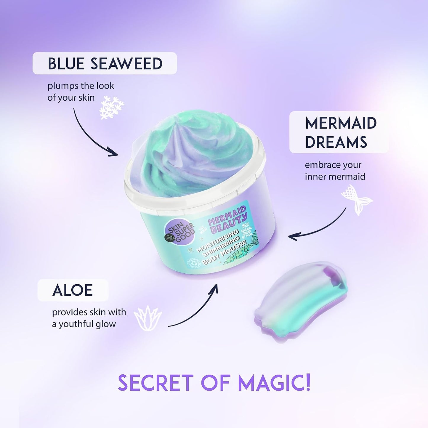 Organic Shop Body Mousse Mermaid Beauty Moisturising Shimmering, 250 ml