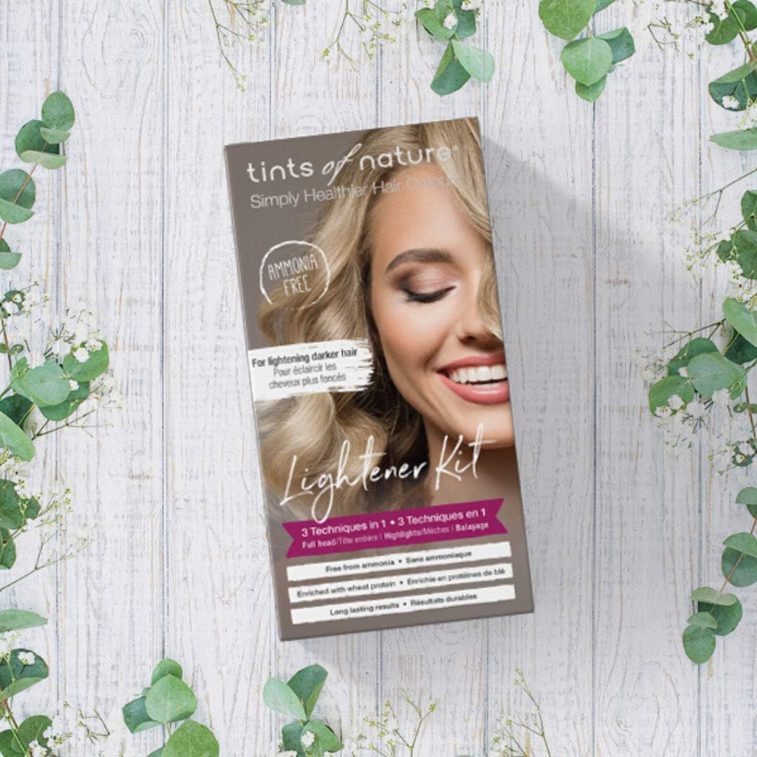 Tints of Nature 3 in 1 Hair Lightener Kit, Wheat Protein, Vegan 210g | Professional lightening system creates natural sun-kissed highlights at home, Conditioning formula protects during lifting