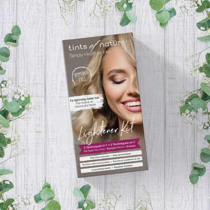 Tints of Nature 3 in 1 Hair Lightener Kit, Wheat Protein, Vegan 210g | Professional lightening system creates natural sun-kissed highlights at home, Conditioning formula protects during lifting