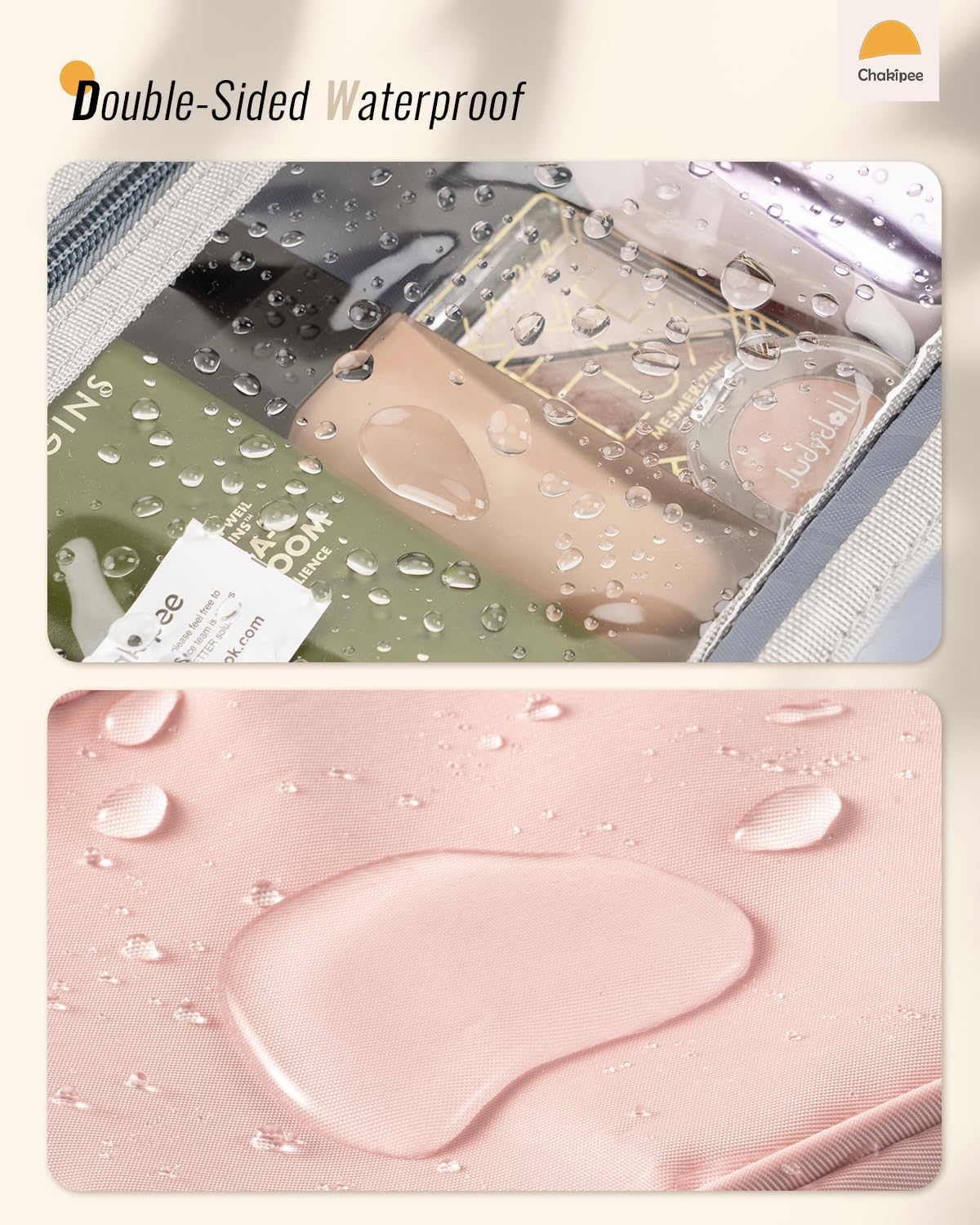 Travel Hanging Toiletry Bag for Women - Foldable Toiletries Waterproof Organizer with Clear Window, Lightweight Wash Bags for Essentials, Makeup, Shampoo，Pink, Medium