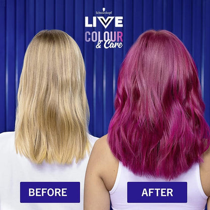 Schwarzkopf LIVE Colour &amp; Care Hair Mask, 5 Minute Wash Out Colour Boost, Semi-permanent Pink Hair Dye, Lasts up to 6 Washes- Rosy Pink, 150ml