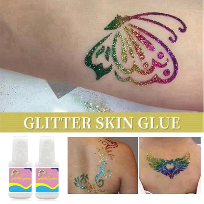 2pcs Body Glitter Glue - Long Lasting Face &amp; Body Glue For Festivals, Cosplay &amp; Beach Parties