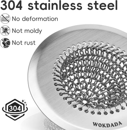 WOKDADA Shower Drain Cover, Fast Drainage Hair Catcher for Shower Drain, Reversible 304 Stainless Steel Drain Protector, Fits Shower, Bathtub, Pop-Up &amp; Regular Bathroom Drains(Patented Product)