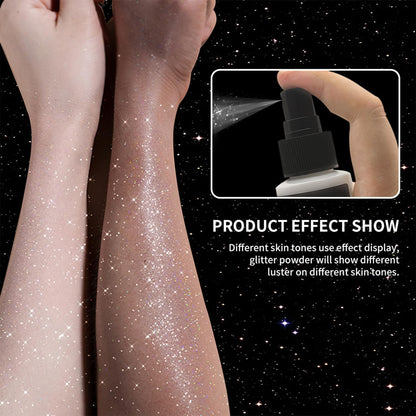 Long-Lasting Silver Hair and Body Glitter Spray, 100ml Shimmer for Face, Multi-Purpose Party and Makeup