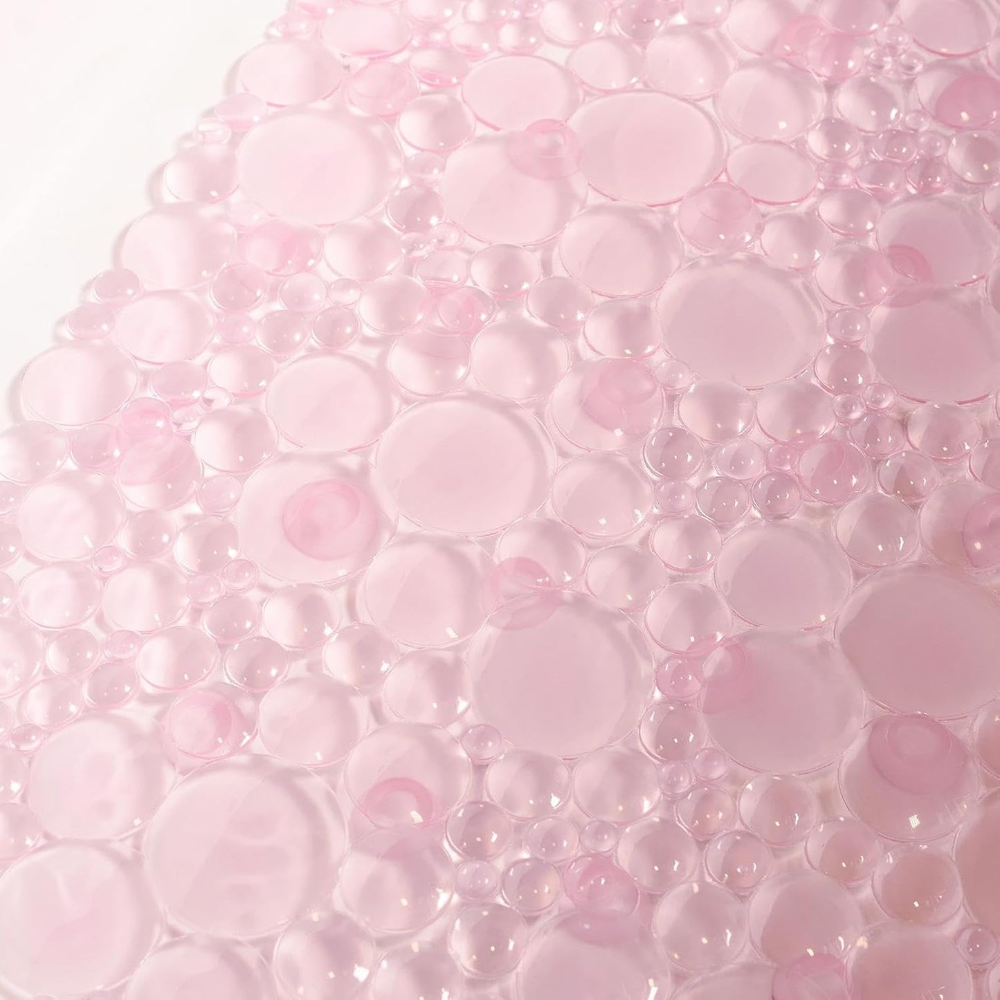 OHS Bath Mat Non Slip Anti Mould Pink, Long Shower Mat with Suction Cups Flexible Oval PVC Bathtub Mats Shower Mats for Inside Shower Bathtub Adults Elderly Kids - 70cm x 35cm