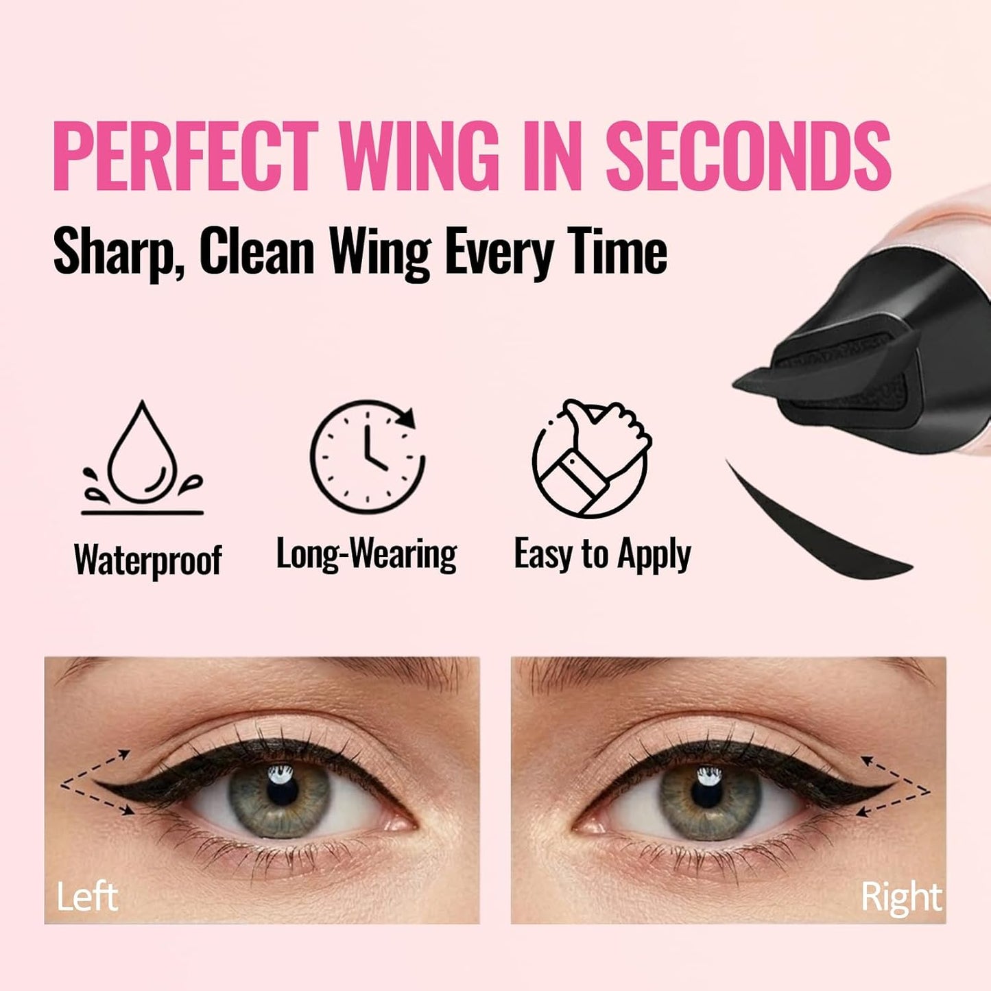 Erinde Brown Eyeliner Stamp Set, Dual-End Rotatable Liquid Eyeliner Pencil, Waterproof &amp; Smudge-Proof Long Lasting Makeup, Winged Eyeliner for Beginners and Makeup Enthusiasts