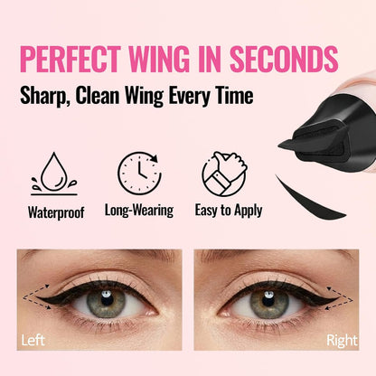 Erinde Brown Eyeliner Stamp Set, Dual-End Rotatable Liquid Eyeliner Pencil, Waterproof &amp; Smudge-Proof Long Lasting Makeup, Winged Eyeliner for Beginners and Makeup Enthusiasts