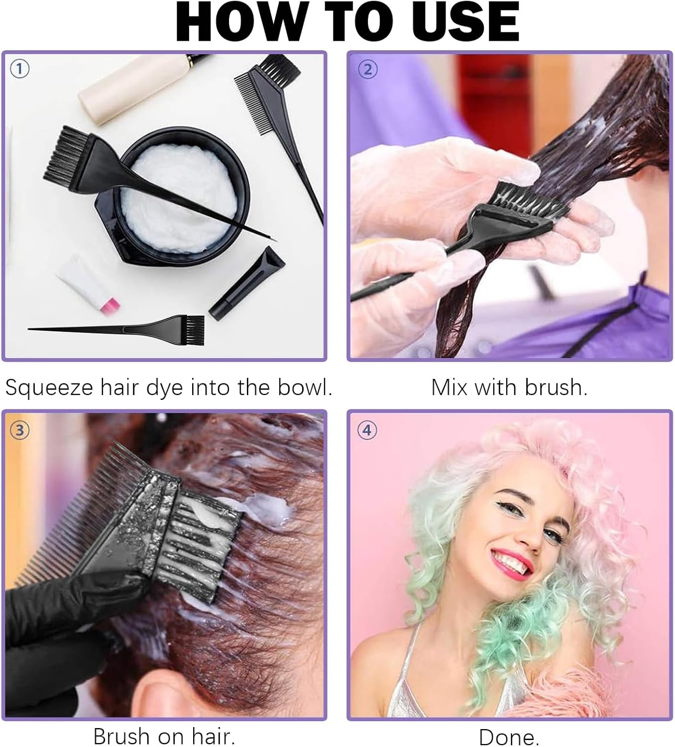 3 Sets Hair Dye Bowl And Brush Kit Hair Dye Bowl Tools For Hair Colouring Kit Hair Dye Brush And Mixing Bowl Set Dying Brushes Tint Comb Set For DIY Salon Hair Coloring Dying Brushes Hair Bleach Kit