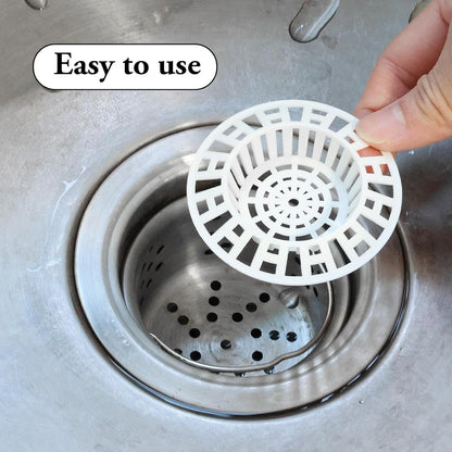 2 Pcs Plastic Sink Strainer, White Drain Hair Catcher Hair Plug Hole Plastic Lightweight Sink Filter Hair Trap Catch Waste Filter Plug Drain Filter Hair Stopper for Kitchen Bathroom Bathtub Shower