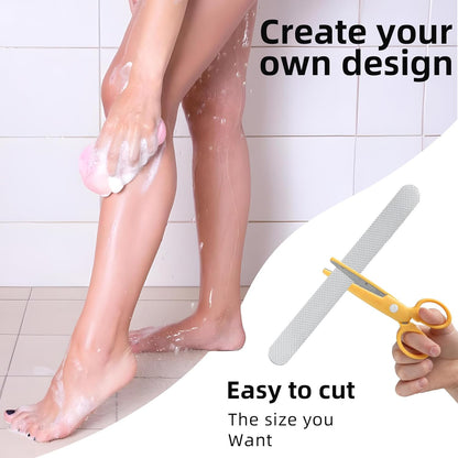 Dimeho Non Slip Strip Stickers, 12 Pcs Anti Slip Shower Grip Stickers Transparent High Adhesive Bath Bathtub Sticker with Scraper for Bathroom, Bath Tub, Shower Room, Stairs, 0.78 × 7.87 Inches