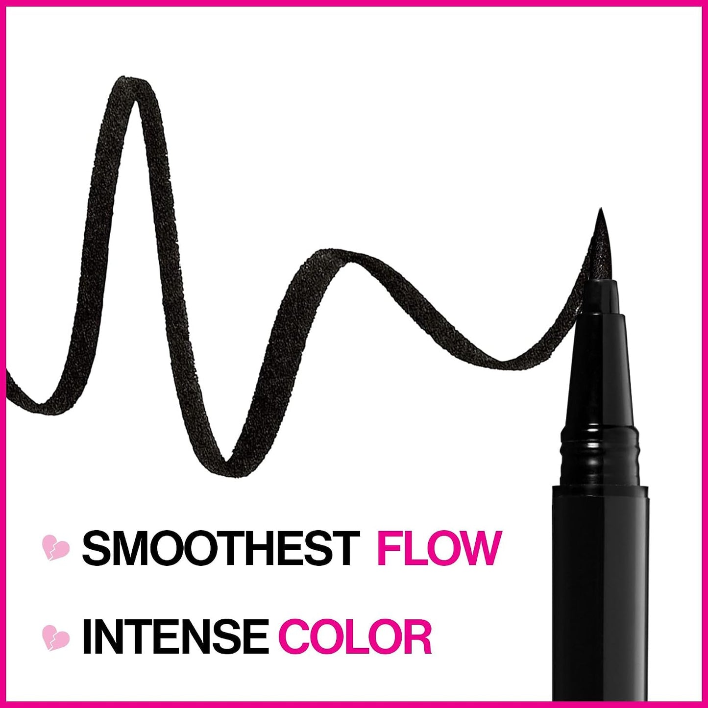 Wet n Wild Mega Last Breakup Proof Liquid Eyeliner, Black Eyeliner Pen, Waterproof, Quick Drying, Smudge-Resistant, 16-Hour Wear, Ultra Black